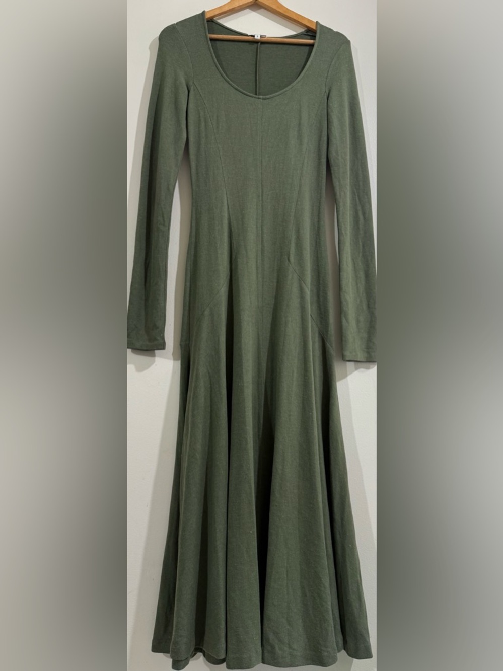STAUD Olive Long-Sleeve Flared Maxi Dress